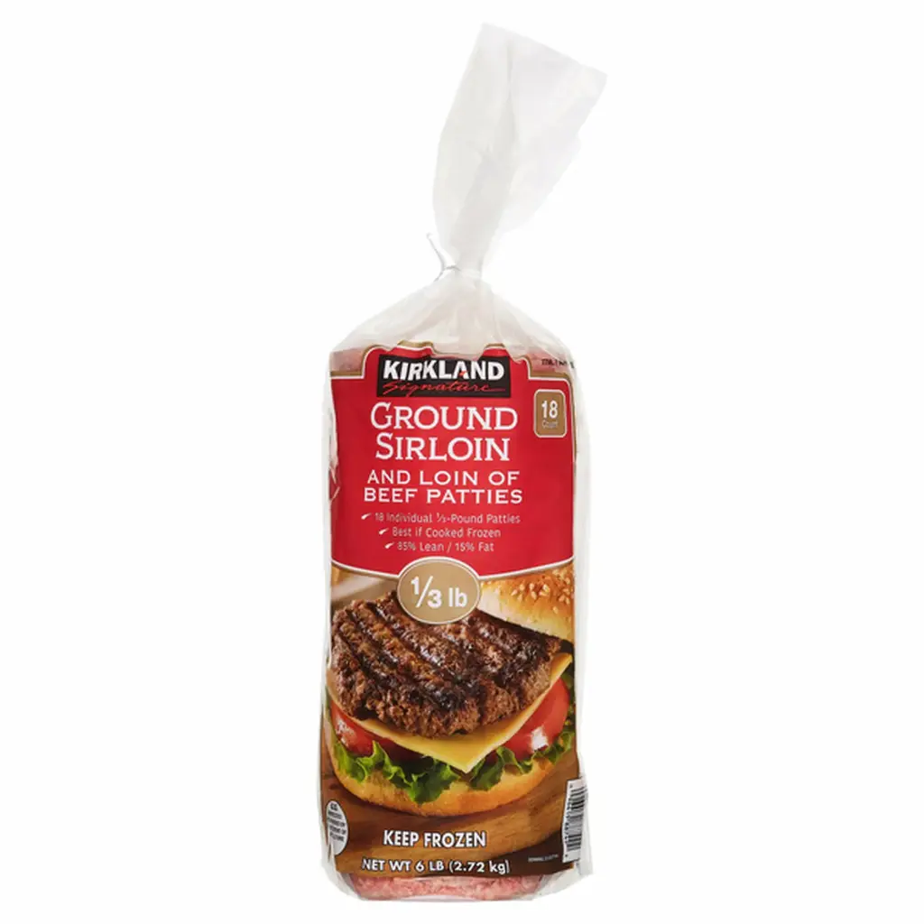 Frozen Top Sirloin Beef Patties (6lb)